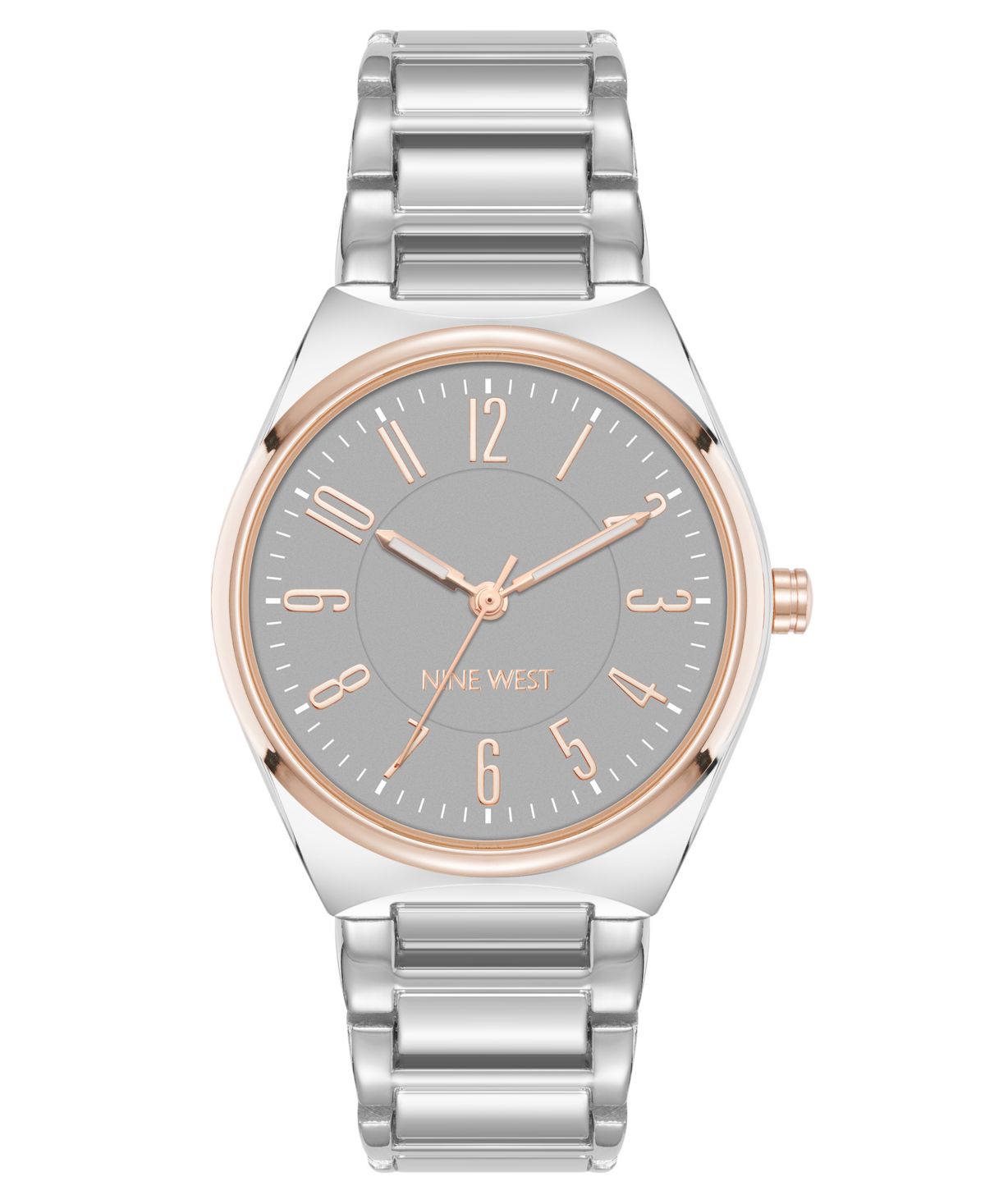Женские кварцевые часы из двухцветного металлического сплава, 34 мм, с легко читаемым циферблатом серого цвета