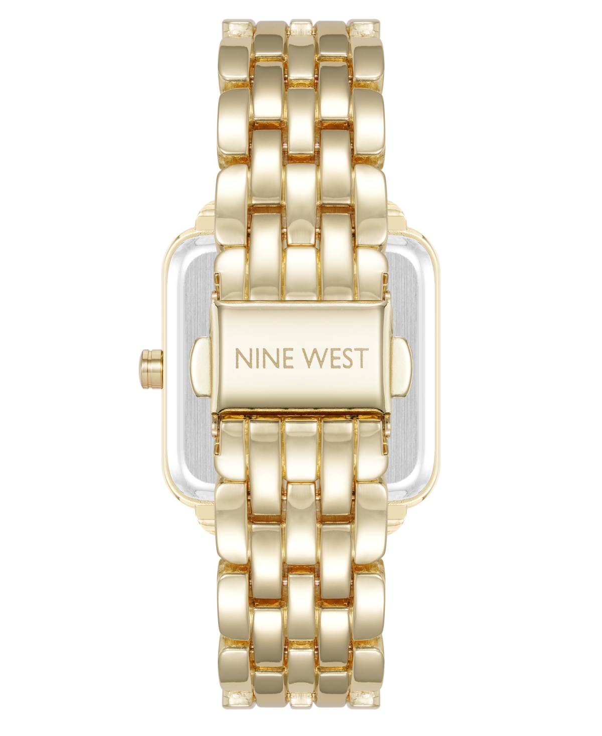 Anne Klein Women's Quartz Square Olive And Gold-tone Metal Alloy Watch, 29mm