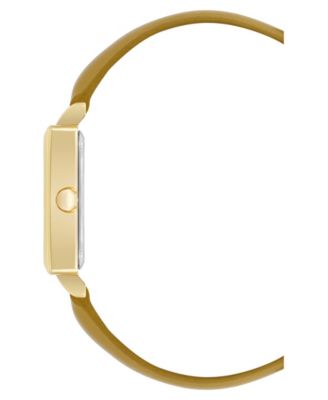 Women's Quartz Yellow Leather and Gold-Tone Watch, 29mm