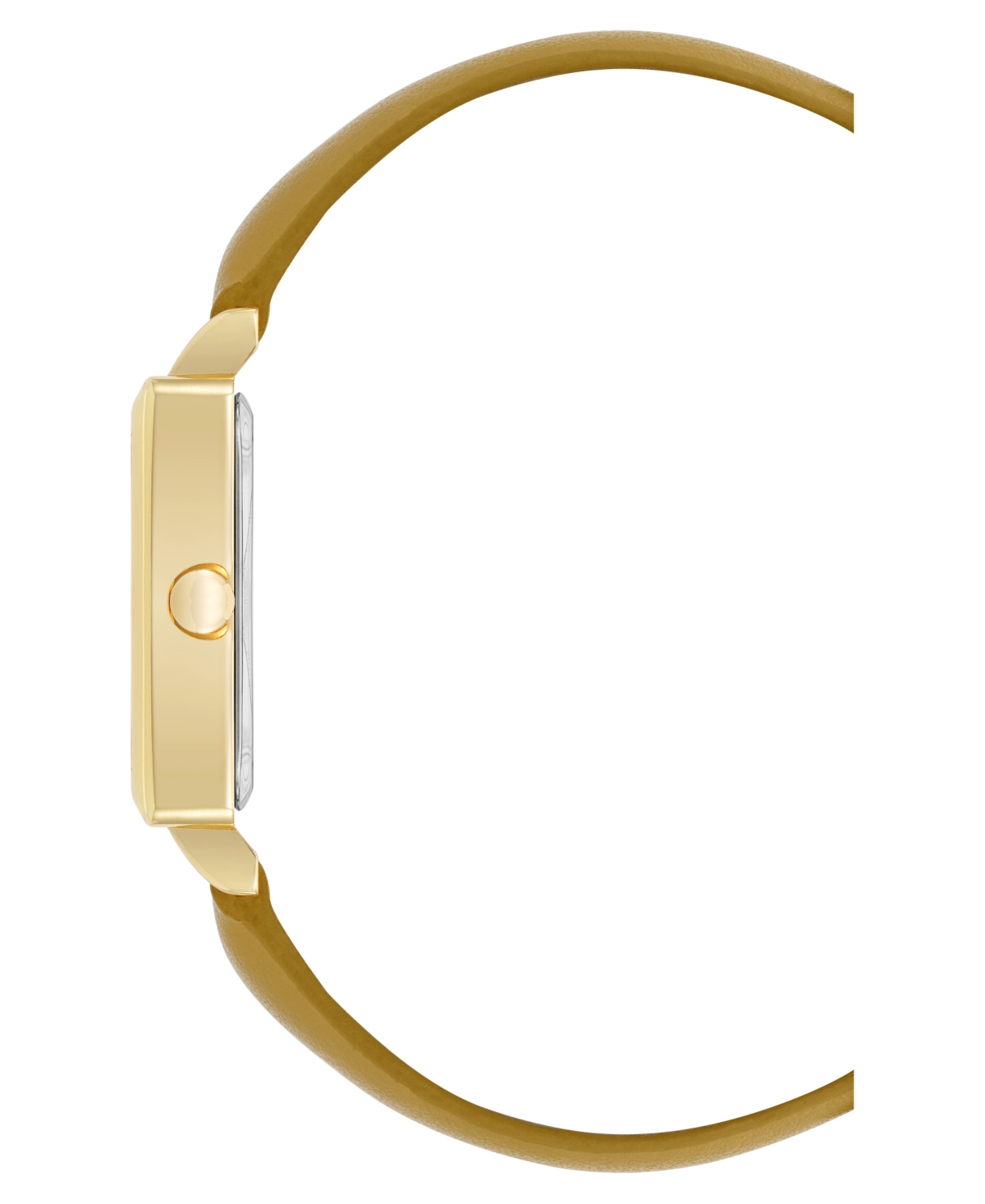 Nine West Women's Quartz Yellow Leather And Gold-tone Watch, 29mm
