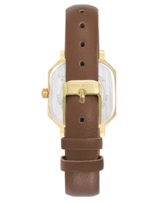 Women's Quartz Regency Brown Leather and Gold-Tone Watch, 27mm