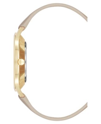 Women's Quartz Signature Ivory Leather and Gold-Tone Watch, 34mm