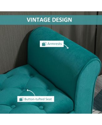 Button-Tufted Storage Ottoman Bed Bench,