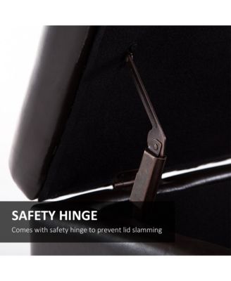 Storage Ottoman Bench 3-seater PU Leather Furniture Foot Stool