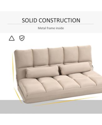Convertible Floor Sofa with Adjustable Backrest and Headrest,
