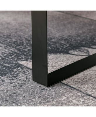 Industrial Table w/Storage Drawer & Solid Metal Frame, Dark