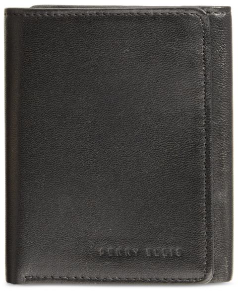 Perry Ellis Portfolio Men's Leather Gramercy Slim Trifold Wallet