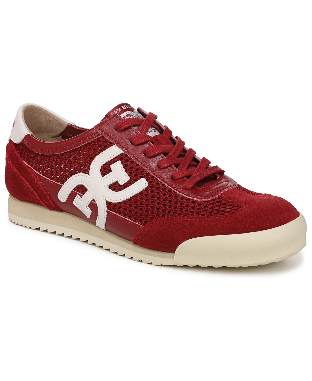 Women's Ivey Mesh Lace-Up Sneakers - Deep Scarlet/White