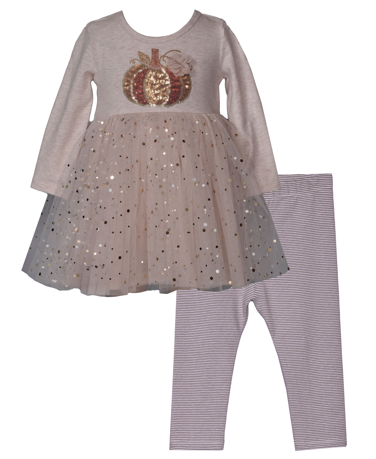 Bonnie Baby Baby Girls 2-piece Sequin Pumpkin Set In Brown