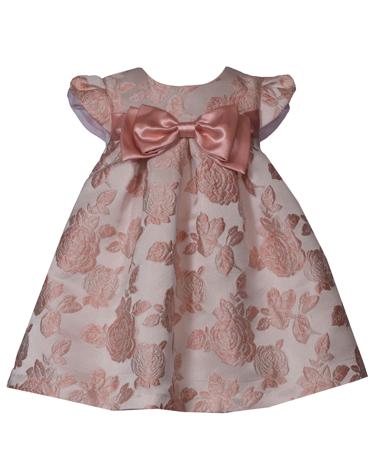 Bonnie Baby Baby Girls Floral Trapeze Party Dress In Brown