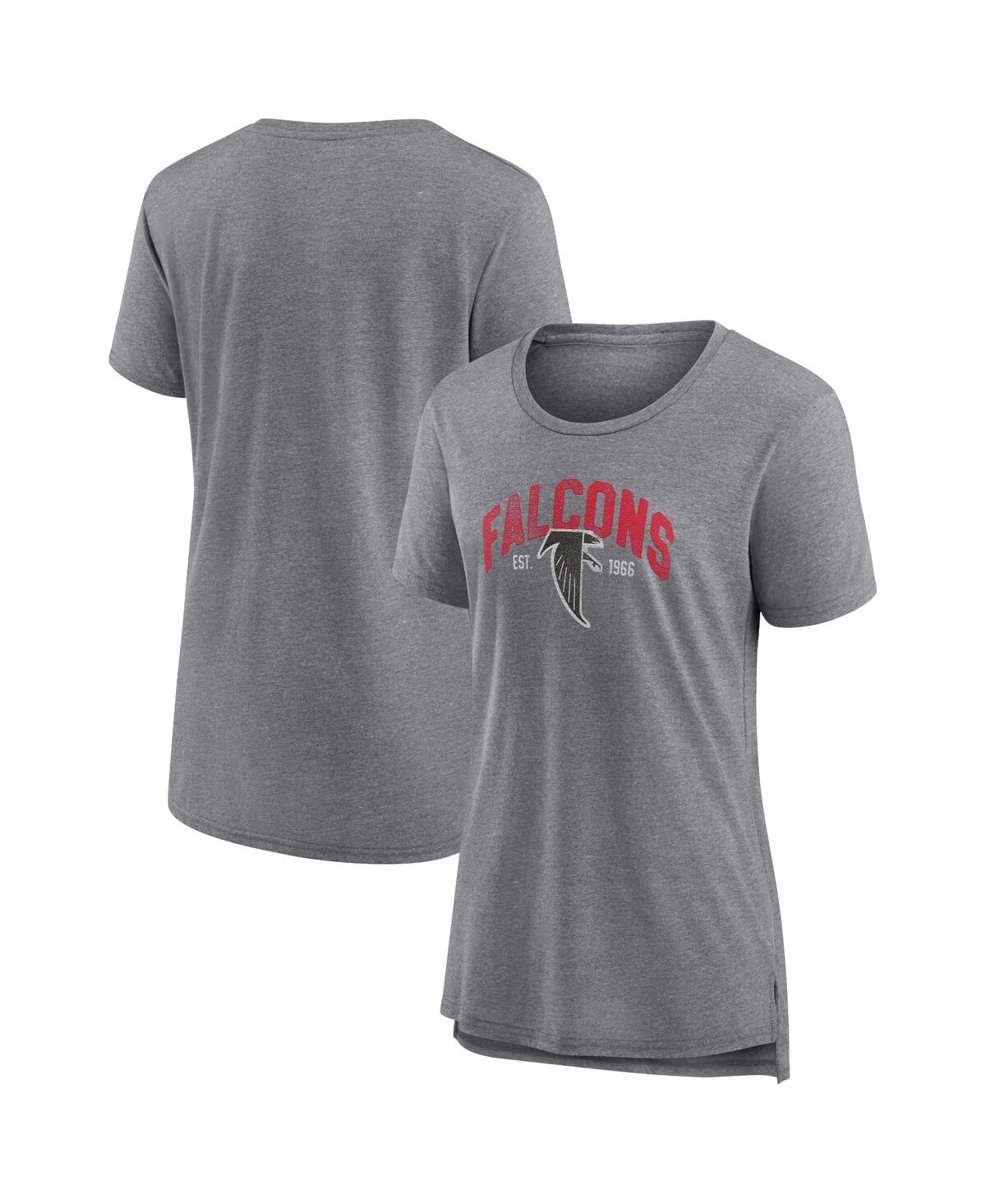 Women's Heathered Gray Atlanta Falcons Drop Back Modern T-Shirt - Heather Gray