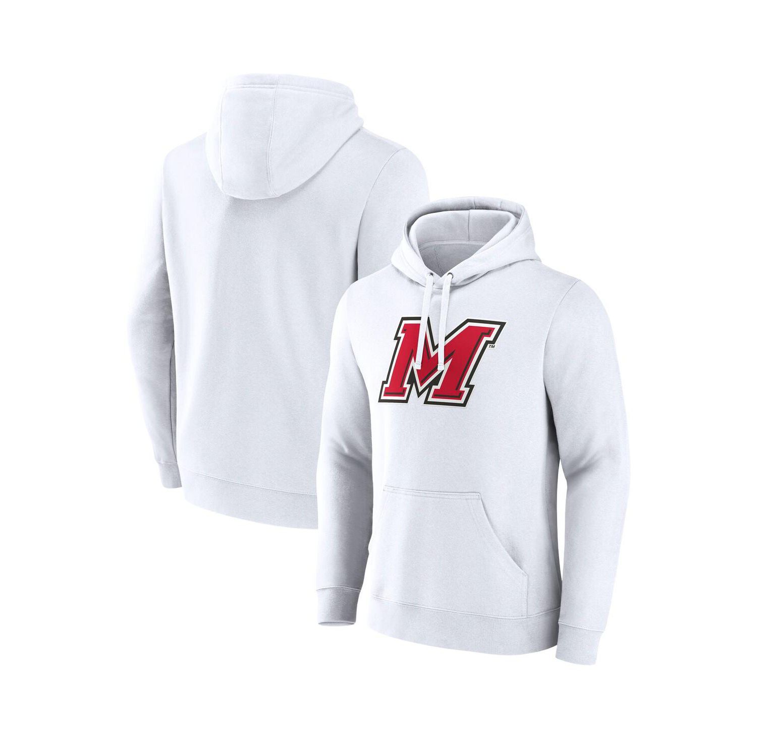 Men's White Marist Red Foxes Primary Logo Pullover Hoodie