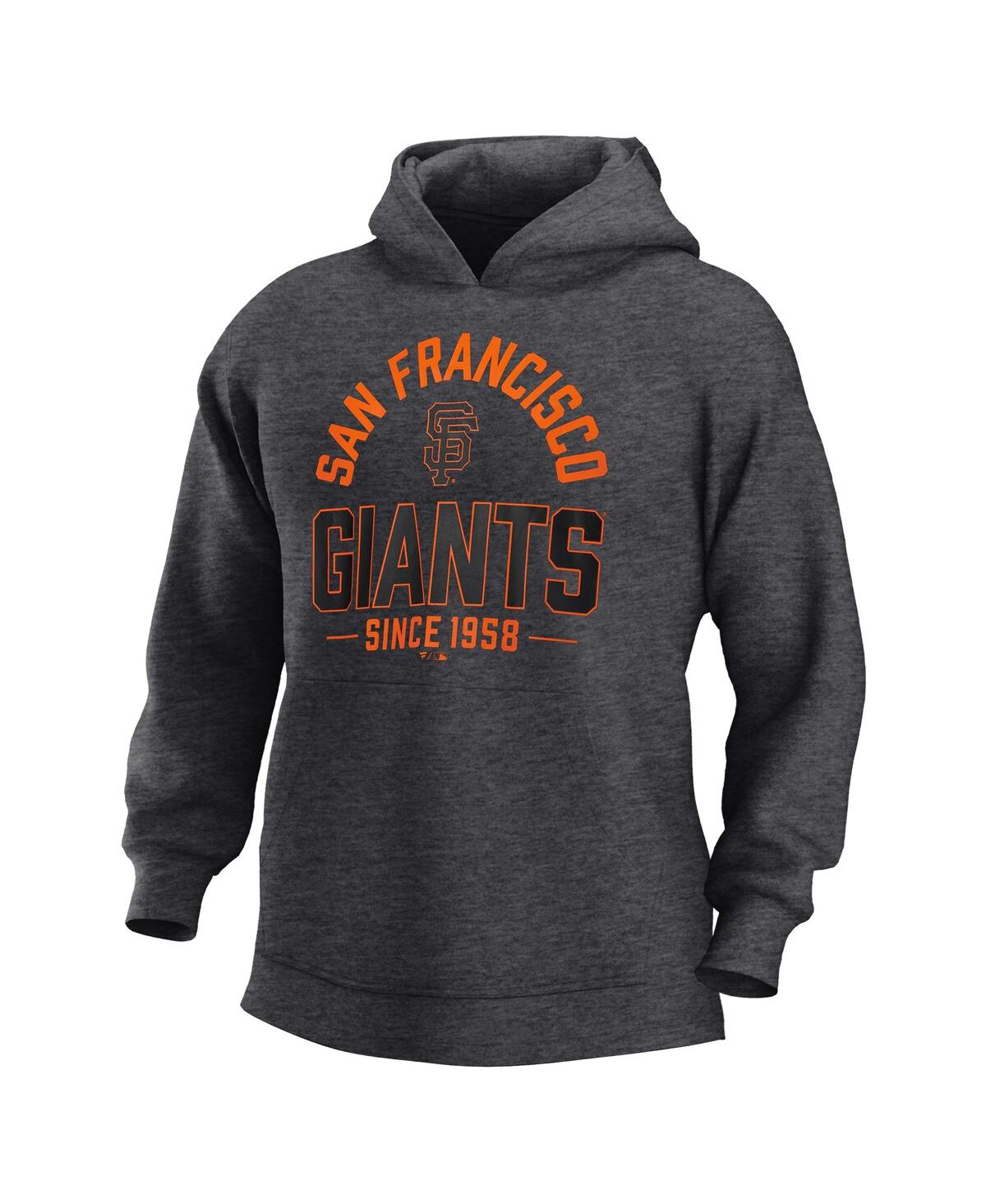 Fanatics Men's Heather Charcoal San Francisco Giants Fleece Pullover Hoodie In Gray