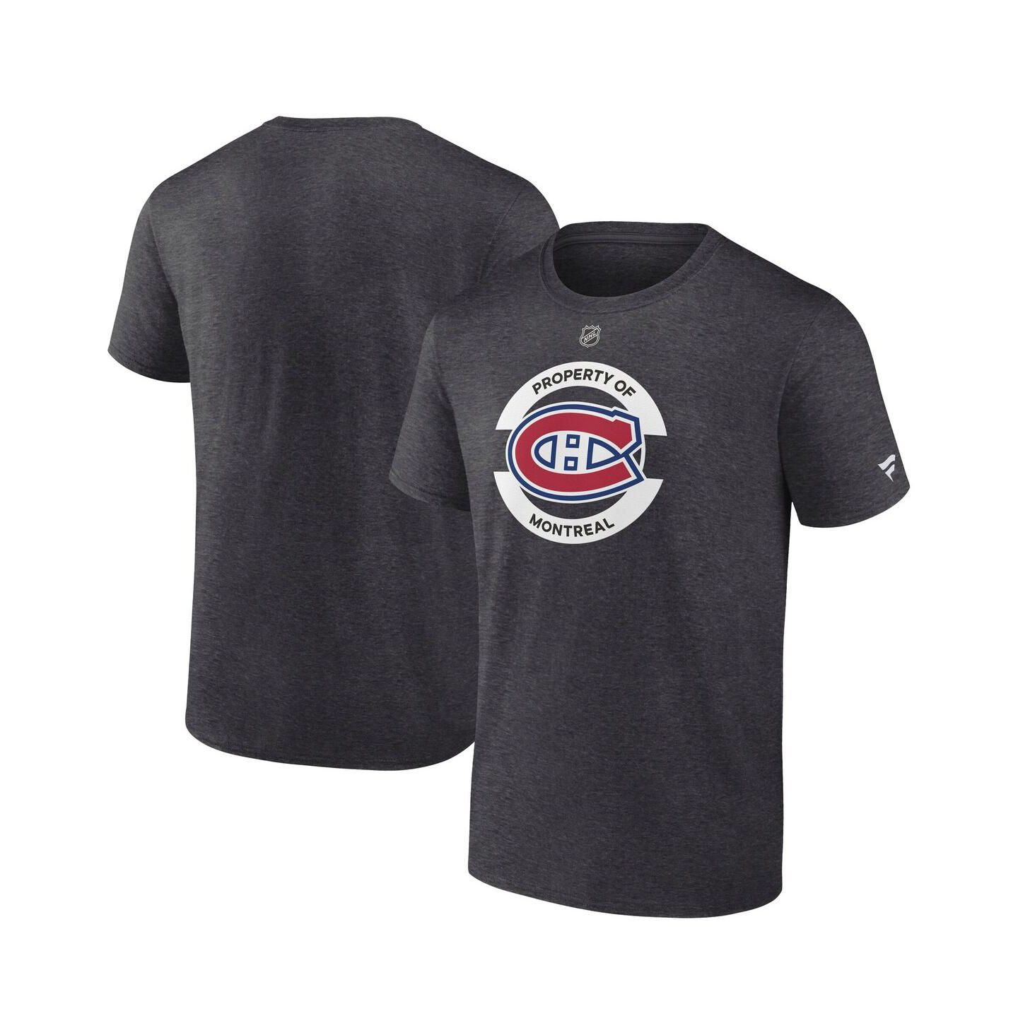Мужская футболка Fanatics Heather Charcoal Montreal Canadiens Authentic Pro Core Secondary — фото 1