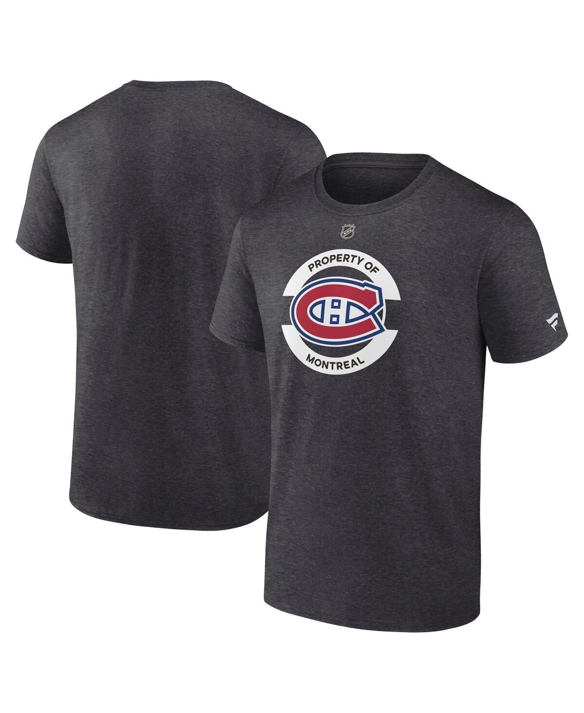 Men's Heather Charcoal Montreal Canadiens Authentic Pro Core Secondary T-Shirt - Heather Charcoal