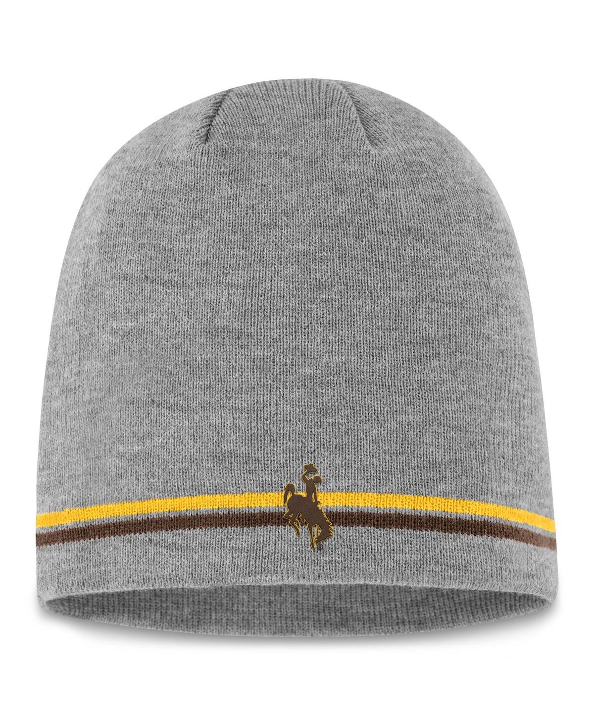 Top Of The World Men'sâ Gray Wyoming Cowboys Greyson Knit Beanie Hat In Gray