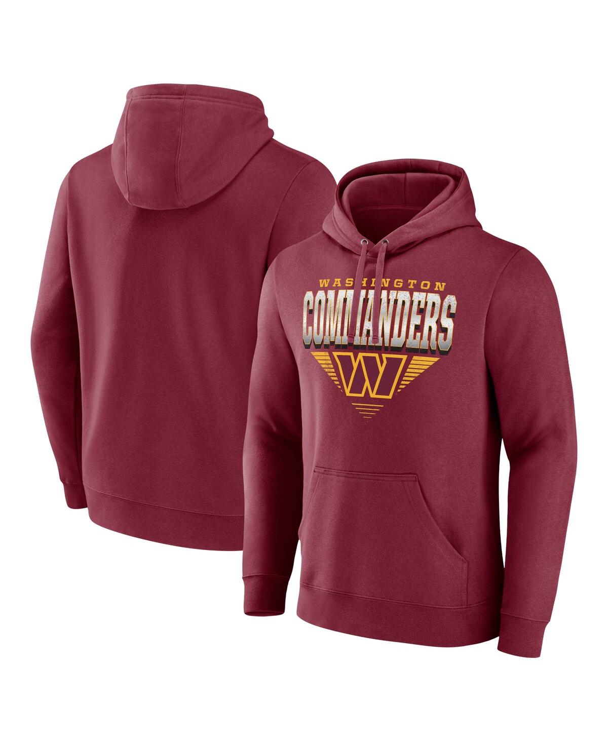 Fanatics Men's Burgundy Washington Commanders Geometric Chrome Pullover Hoodie In Burgundy