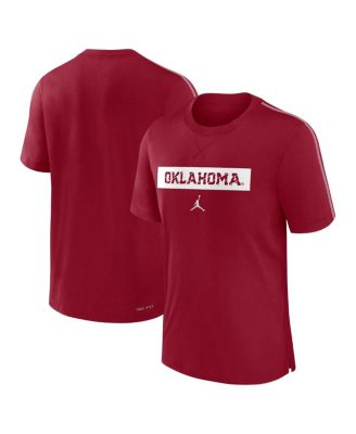Jordan - Men's Crimson Oklahoma Sooners 2024 Sideline Player Performance Tri-Blend T-Shirt