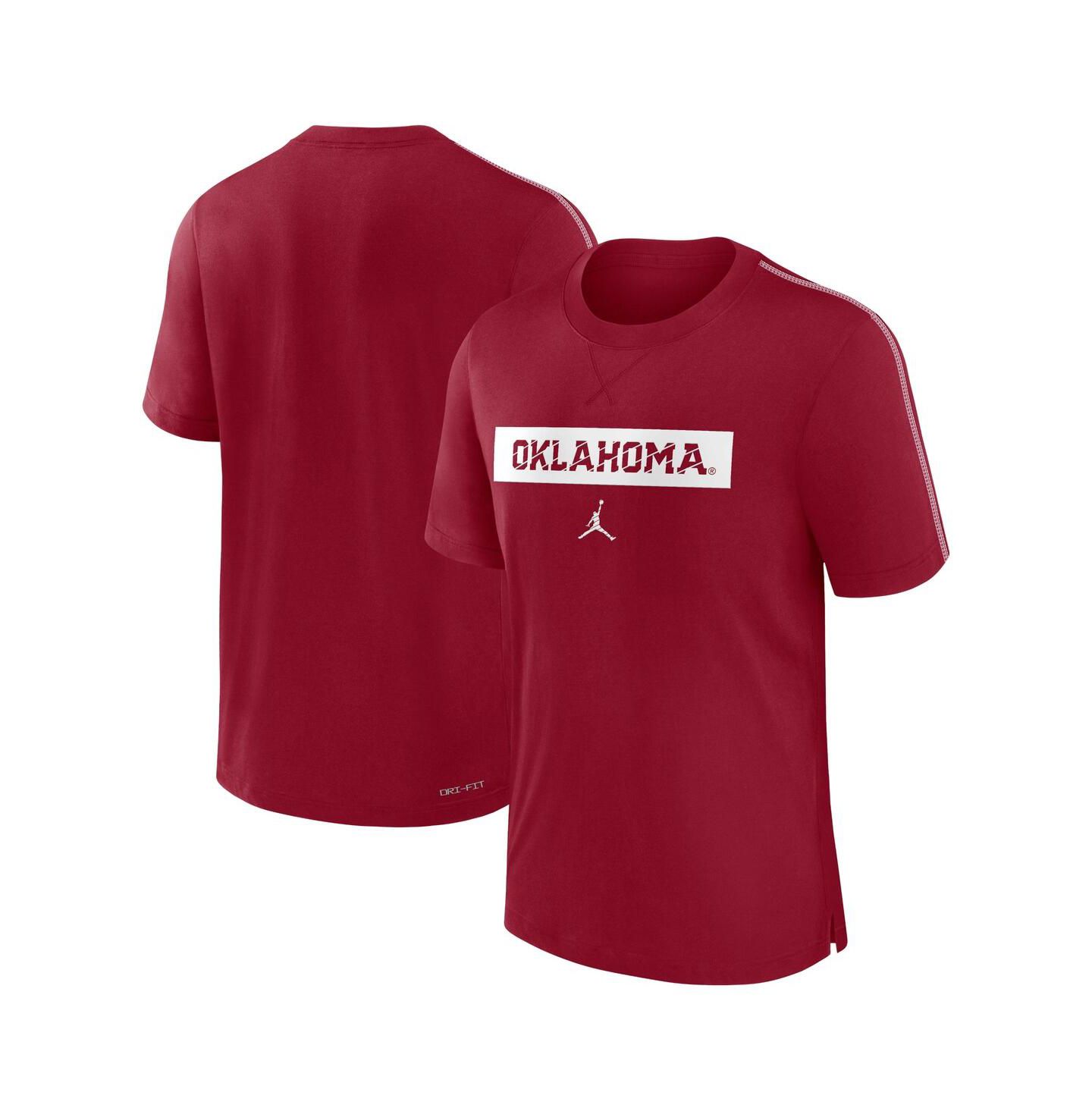 Мужская футболка Jordan Crimson Oklahoma Sooners 2024 Sideline Player Performance Tri-Blend — фото 1