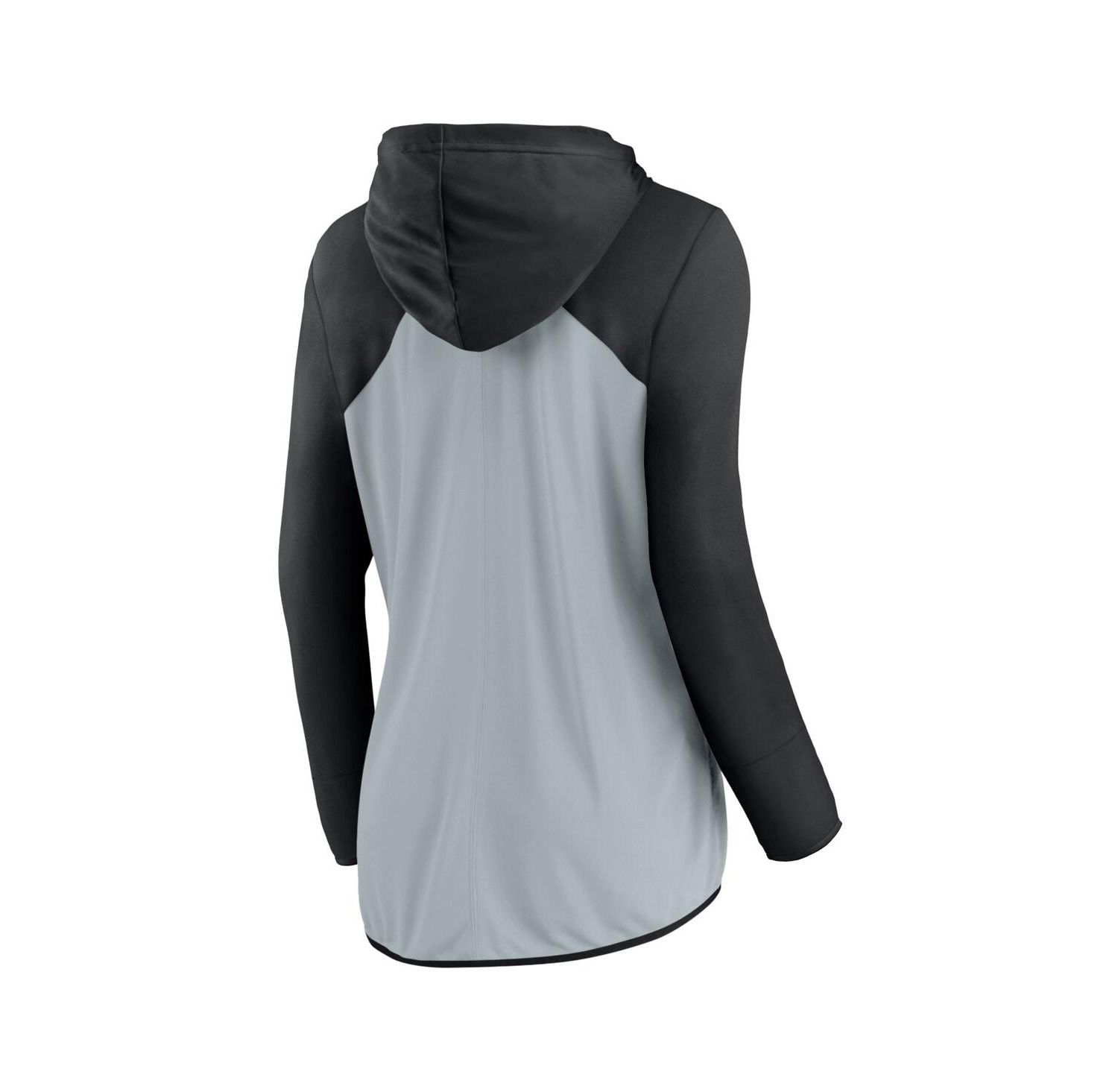 Women's Silver/Black Las Vegas Raiders Script Full-Zip Hoodie