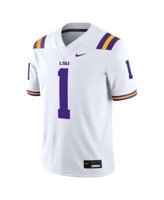Men's 1 White LSU Tigers Game Jersey
