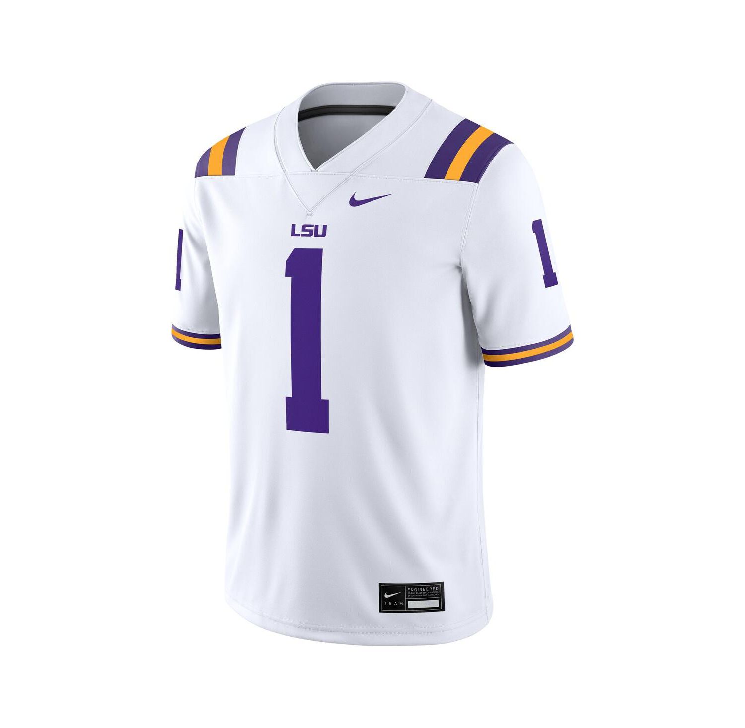 Men's 1 White LSU Tigers Game Jersey