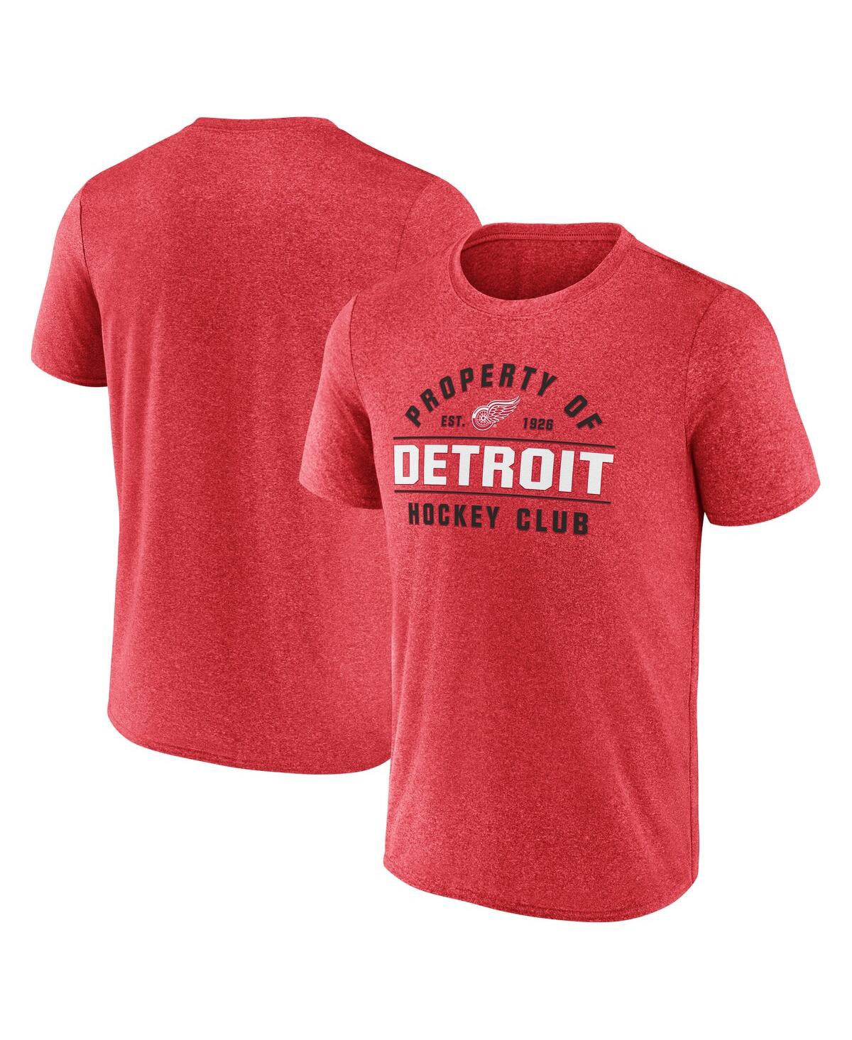 Fanatics Men's Heather Red Detroit Red Wings Property Of T-shirt In Red