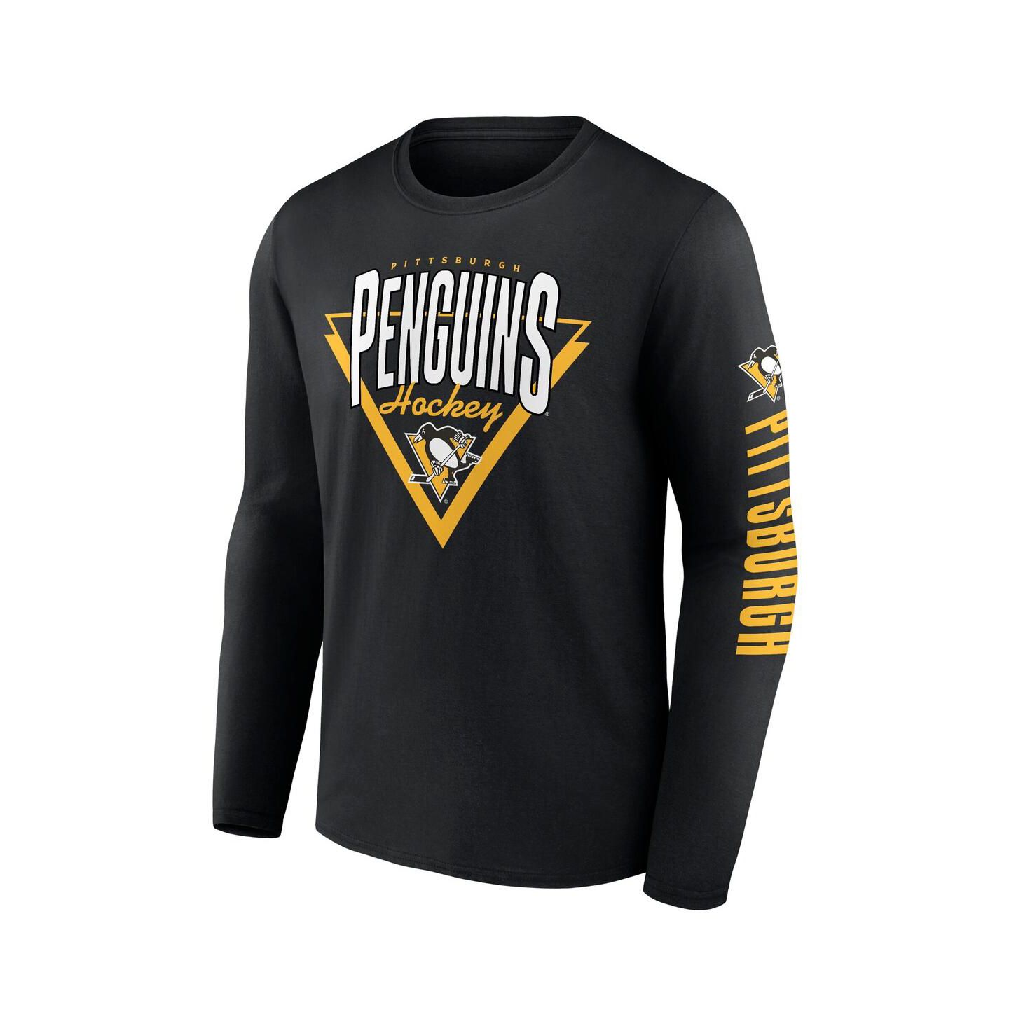 Мужская футболка Fanatics Black Pittsburgh Penguins Headline Long Sleeve — фото 2