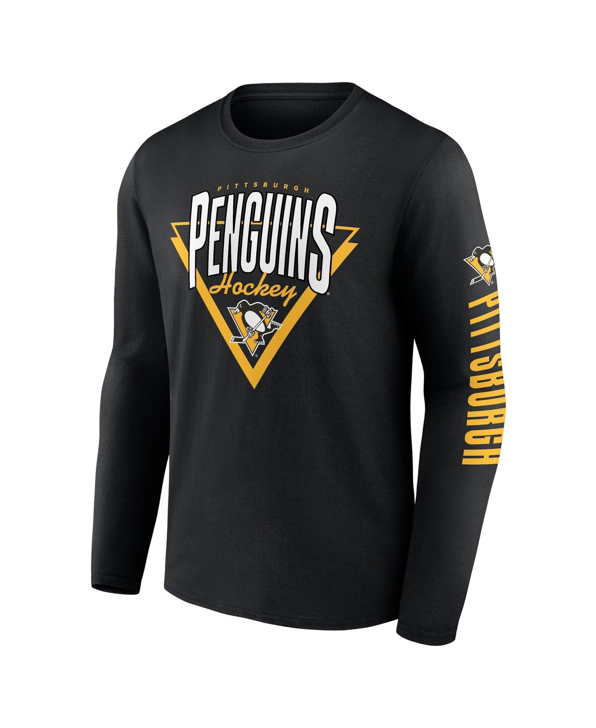 Fanatics Men's Black Pittsburgh Penguins Headline Long Sleeve T-shirt In Black