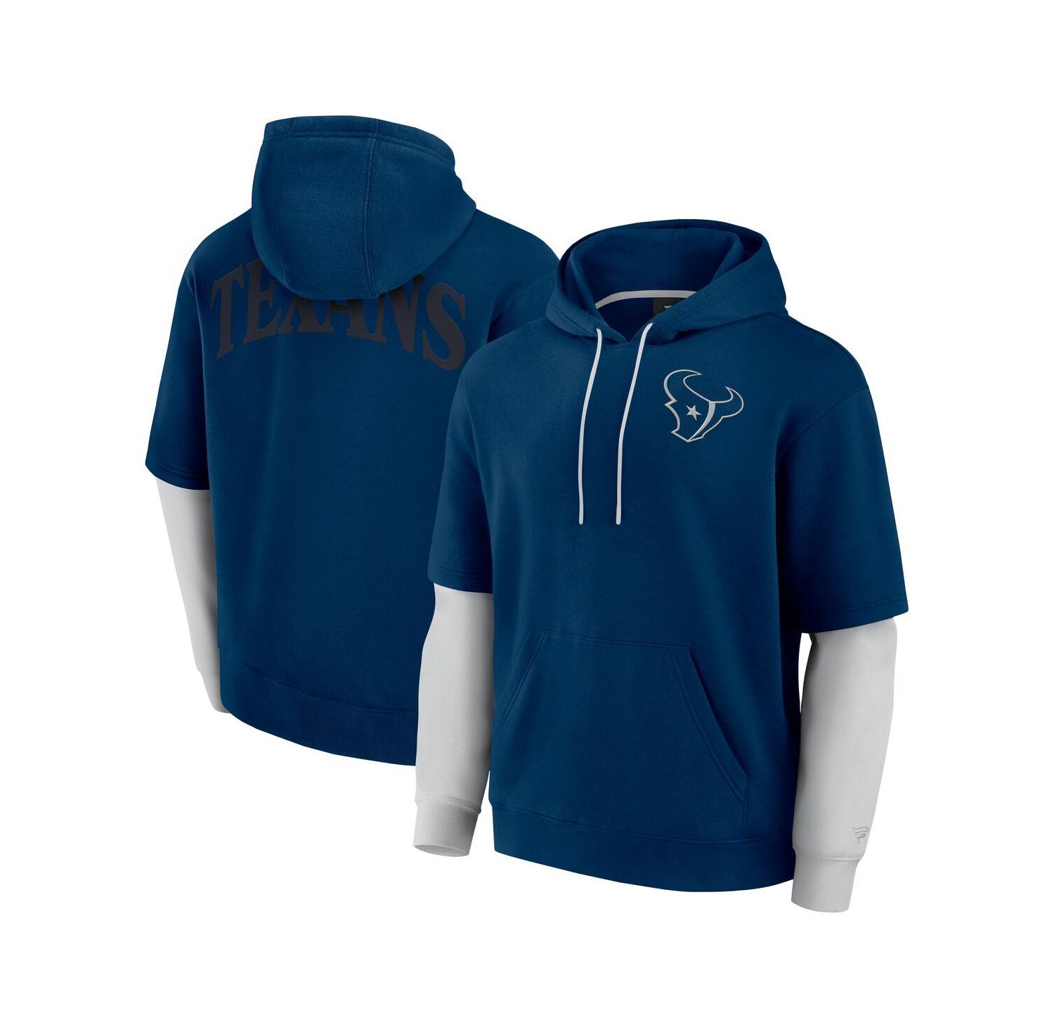 Men's and Women's Navy Houston Texans Sleek Elements Pullover Hoodie