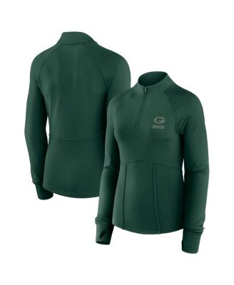 Fanatics - Women's Green Green Bay Packers Elements Raglan Quarter-Zip Jacket