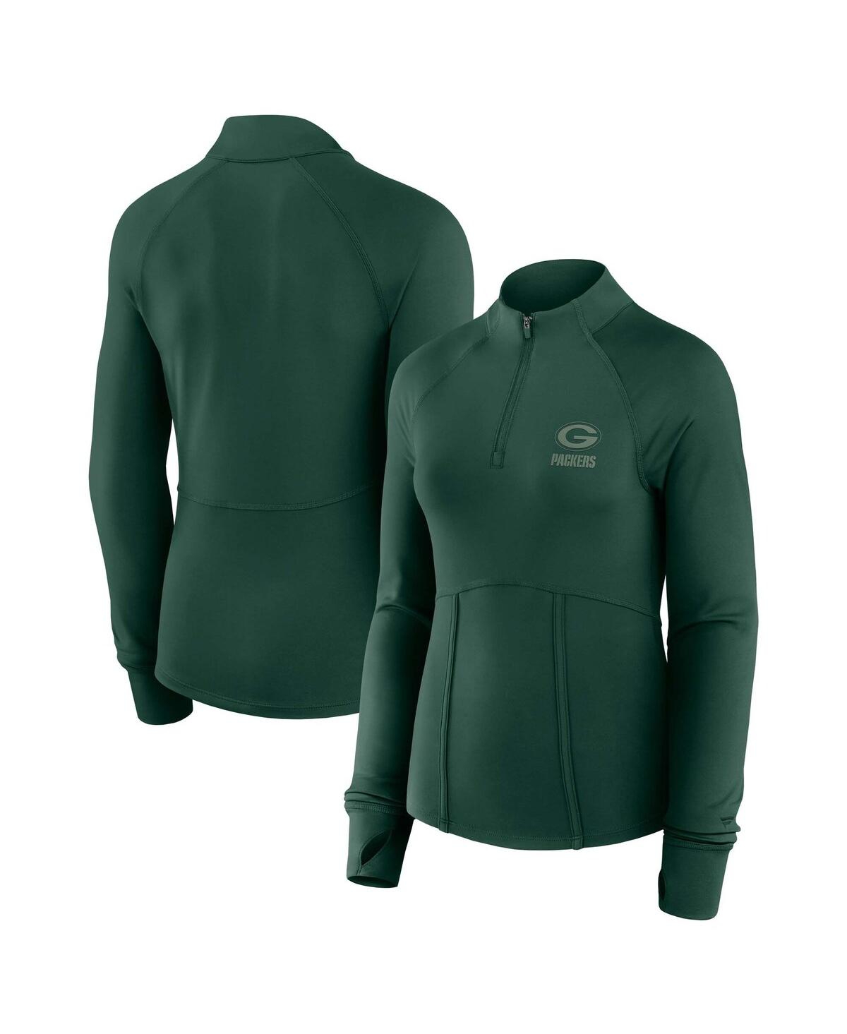 Women's Green Green Bay Packers Elements Raglan Quarter-Zip Jacket - Green