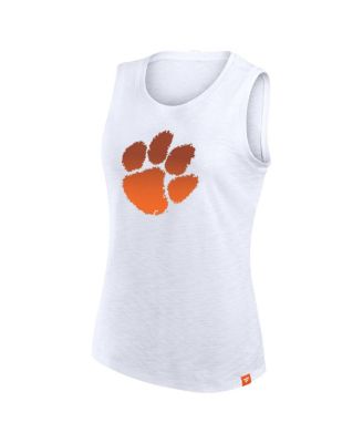 Women's White Clemson Tigers Activate Slub Tank Top