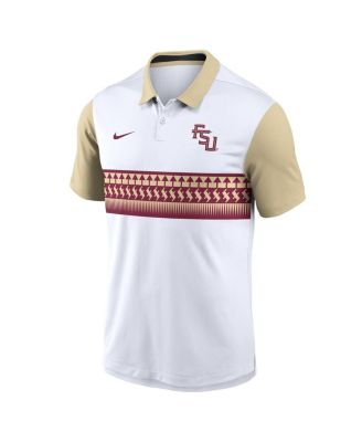 Men's White/Gold Florida State Seminoles Athletic Prep Alt Logo Vapor Performance Polo Shirt