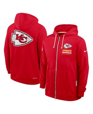 Men's Red Kansas City Chiefs Sideline Utility Player Performance Full-Zip Hoodie