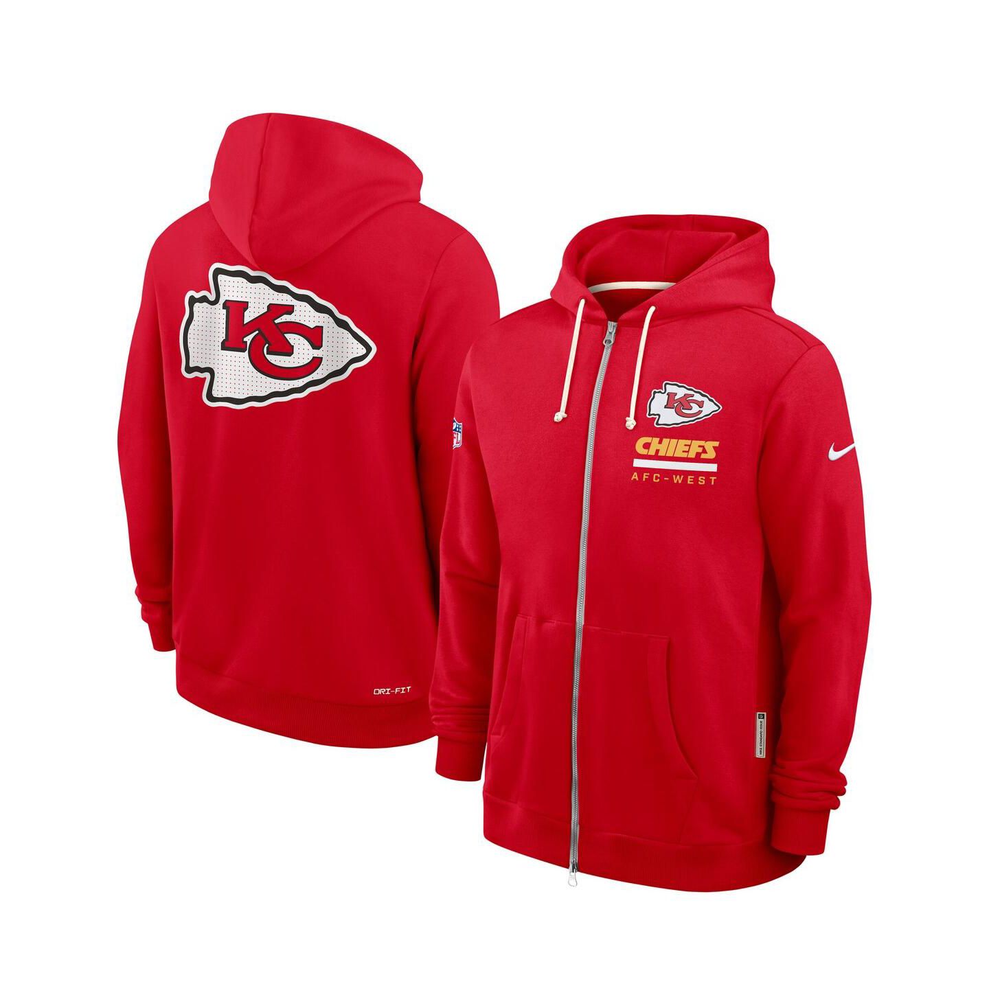 Мужское худи Nike Red Kansas City Chiefs Sideline Utility Player Performance Full-Zip — фото 4
