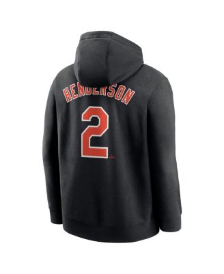 Men's Gunnar Henderson Black Baltimore Orioles Player Name Number Club Fleece Pullover Hoodie