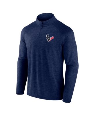 Men's Navy Houston Texans Head-to-Head Raglan Quarter-Zip Jacket