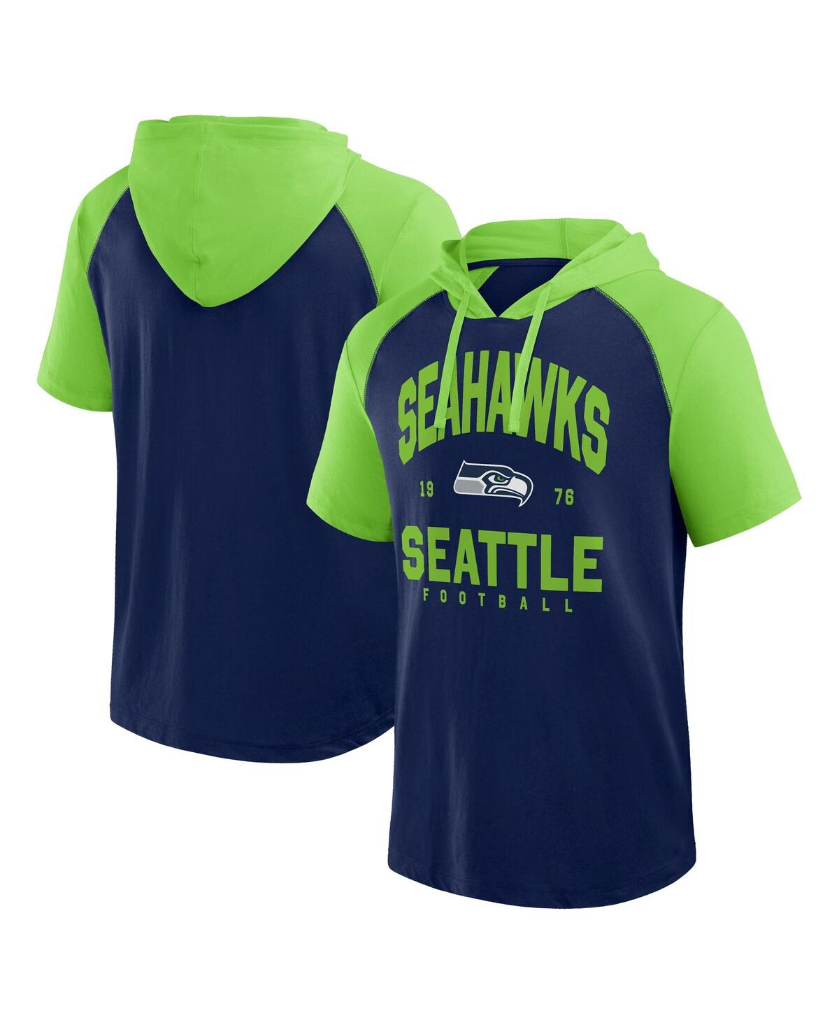 Men's College Navy Seattle Seahawks Prime Hoodie T-Shirt - College Navy