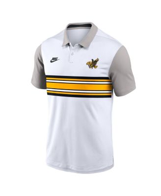 Men's White/Gray Iowa Hawkeyes Athletic Prep Legacy Logo Vapor Performance Polo Shirt