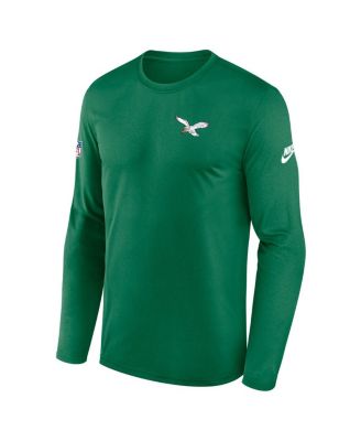 Men's Kelly Green Philadelphia Eagles Legend Small Logo Performance Long Sleeve T-Shirt