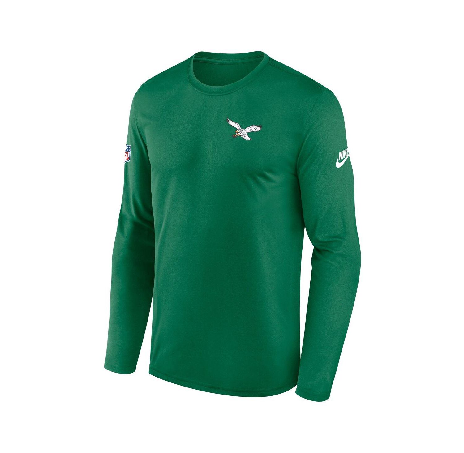 Men's Kelly Green Philadelphia Eagles Legend Small Logo Performance Long Sleeve T-Shirt