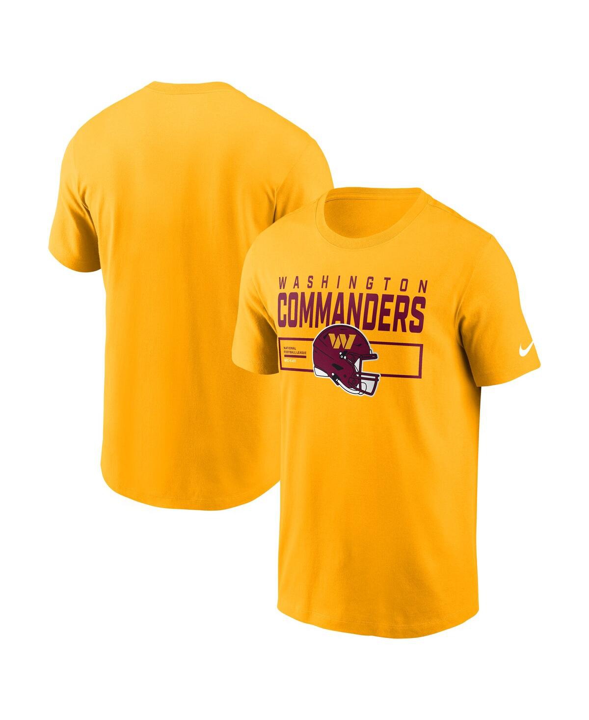 Nike Gold Washington Commanders Primetime Helmet Essential T-shirt In Yellow