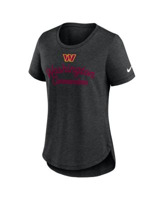 Women's Black Washington Commanders Script Tri-Blend T-Shirt