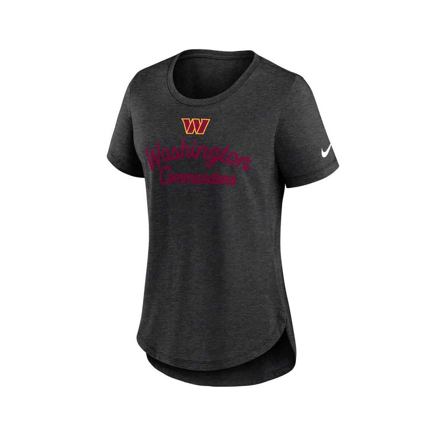 Women's Black Washington Commanders Script Tri-Blend T-Shirt