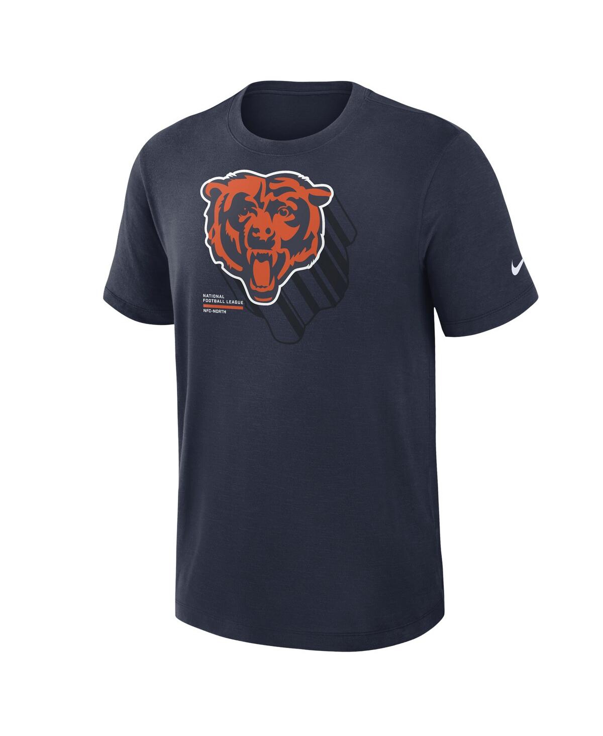 Nike Navy Chicago Bears Left End Run Slub Performance T-shirt In Blue