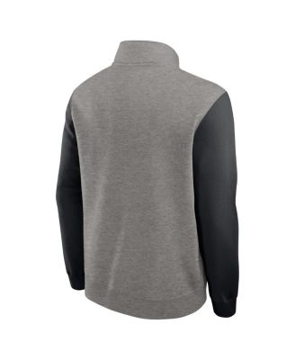 Men's Heather Gray/Black Ohio State Buckeyes Club Fleece Half-Zip Pullover Sweatshirt