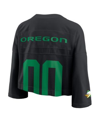 Women's Black Oregon Ducks Cropped Mesh Fashion Jersey