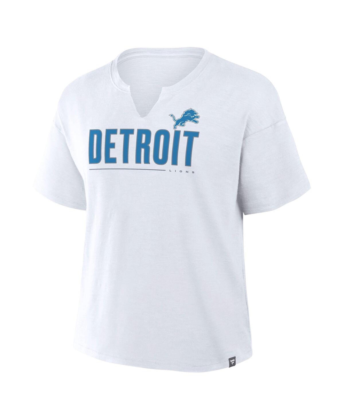 Fanatics Women's White Detroit Lions Redzone Slub Boxy T-shirt In White