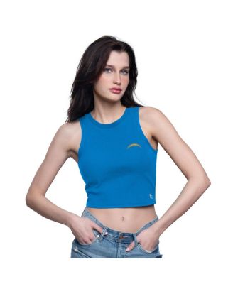 Starter - Women's Powder Blue Los Angeles Chargers Show Up Cropped Tank Top